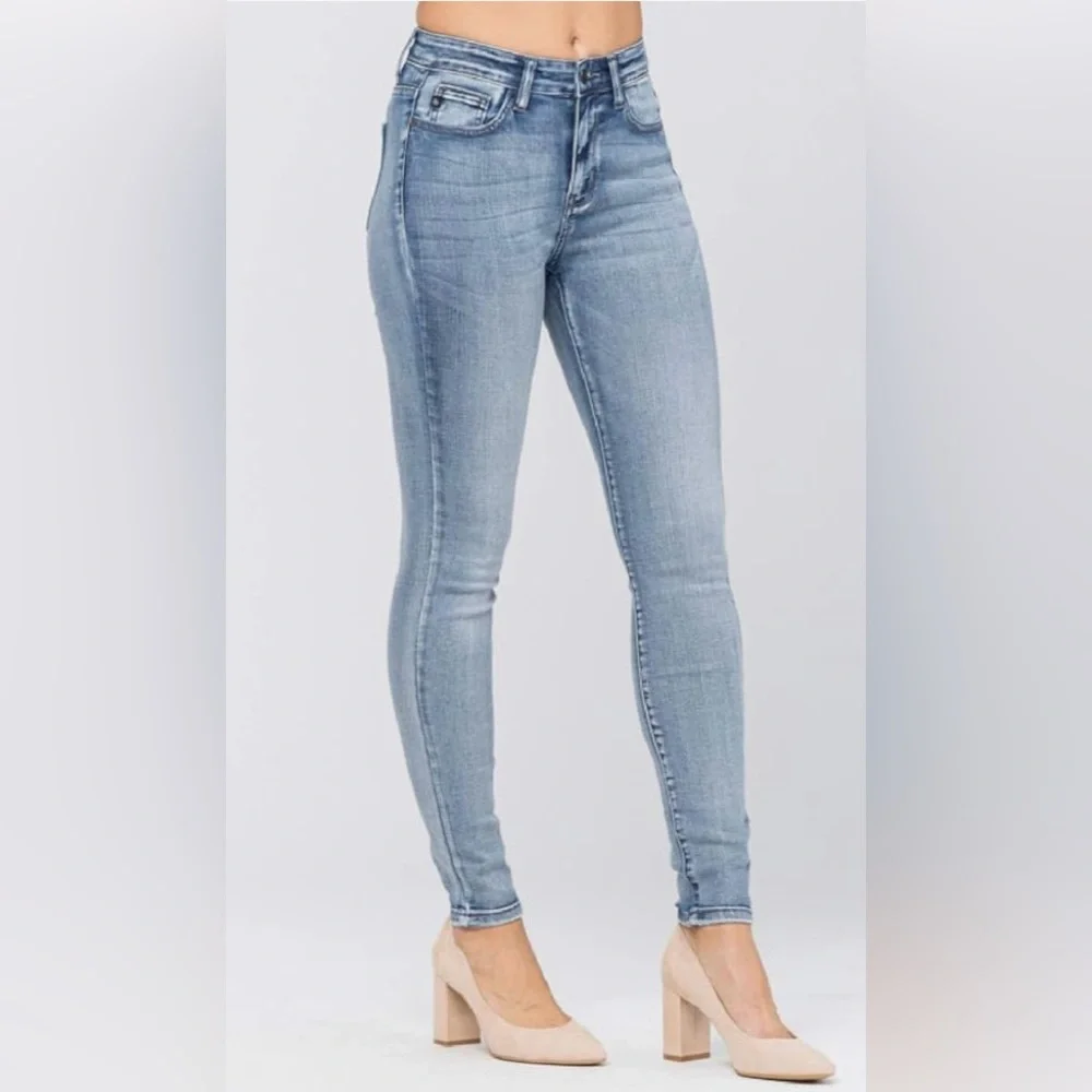 Judy Blue Los Angeles Women’s Sz 13|31‎ High Rise Heavy Handsand Skinny Jeans - Picture 4 of 17